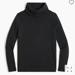 NWT J.Crew Factory Funnelneck Sweatshirt in Cloudspun Fleece - Black Size Small